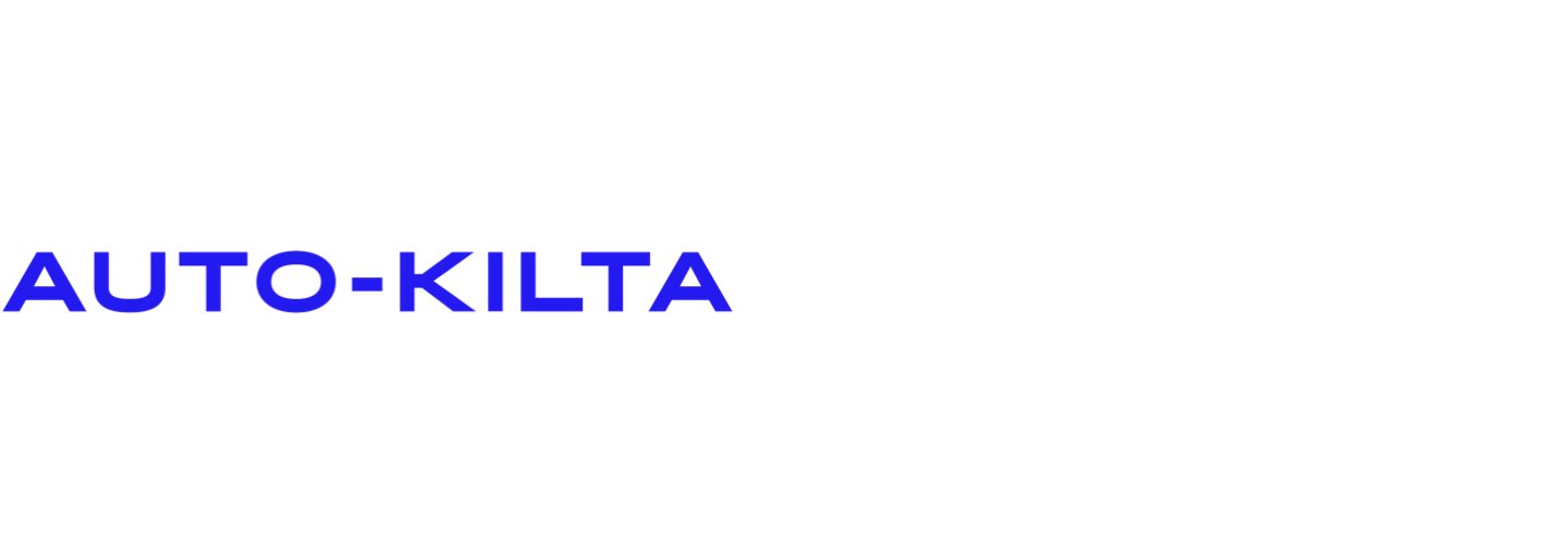 Auto-Kilta Logo teksti, sininen previkka